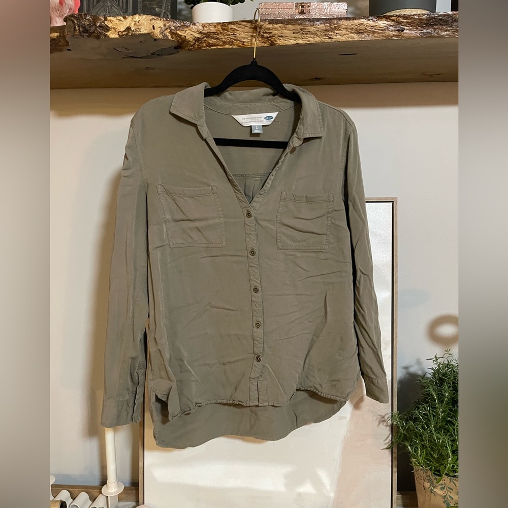 Old Navy Khaki Boyfriend Shirt